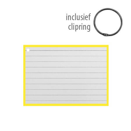 Flashcards A7 incl. clipring Geel