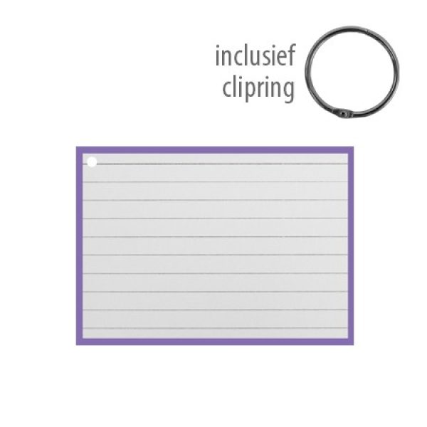 Flashcards A7 incl. clipring Paars