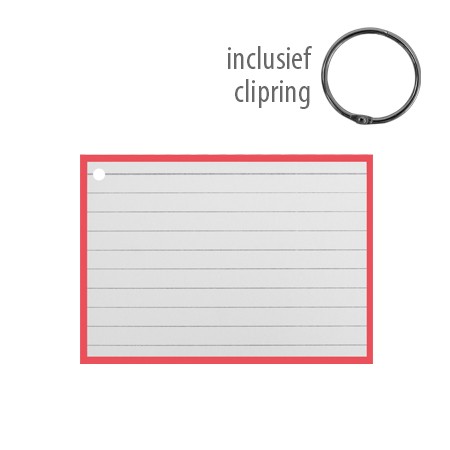 Flashcards A7 incl. clipring Rood