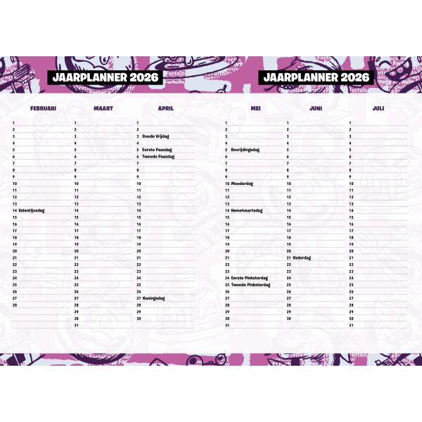 Schoolagenda Fortnite 2025 - 2026
