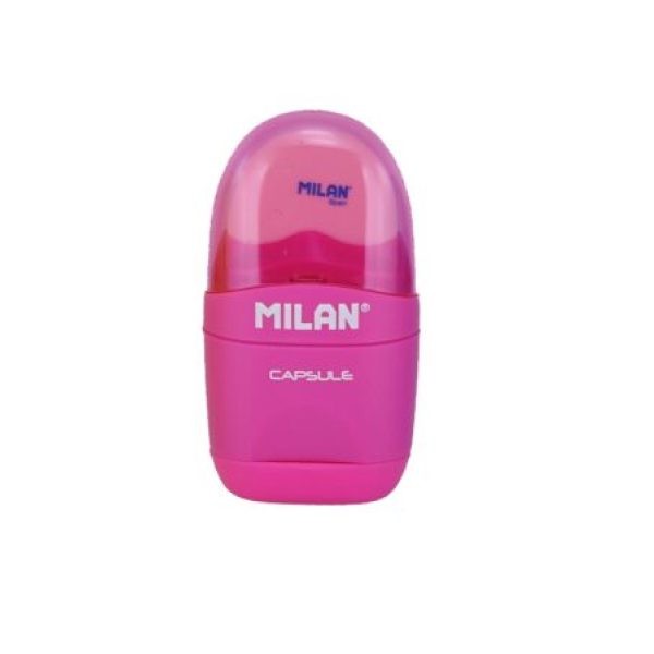 Puntenslijper met gum Milan roze