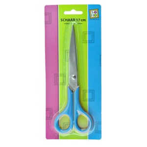 Schaar spitse punt 17cm blauw