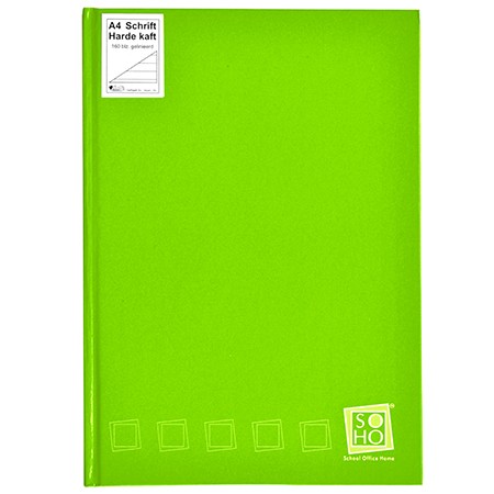 Schrift harde kaft A4 met lijn lime groen