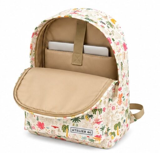 Rugzak Basics met laptopvak Leopard Glam palmtree