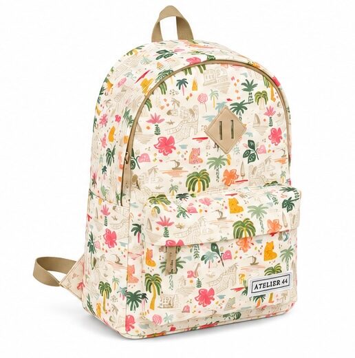 Rugzak Basics met laptopvak Leopard Glam palmtree