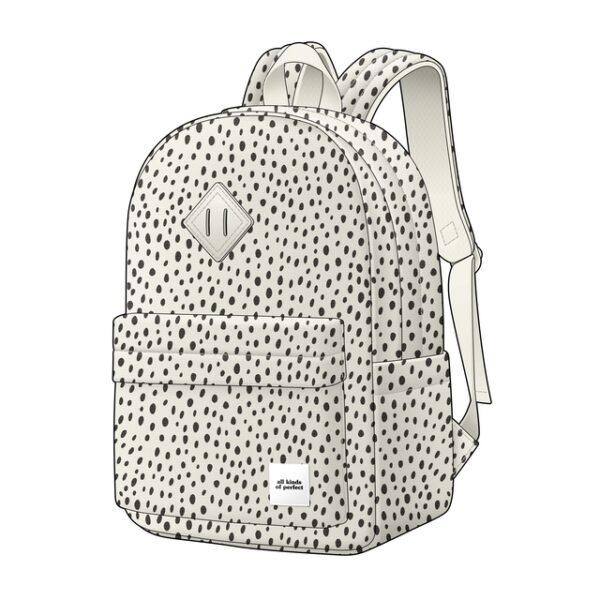 Rugzak Basics met laptopvak Dots wit/zwart