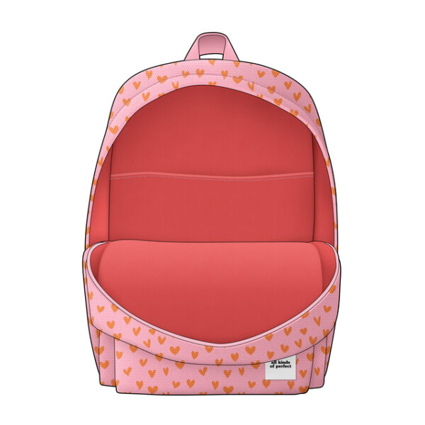 Rugtas Basics met laptopvak Hearts roze/oranje