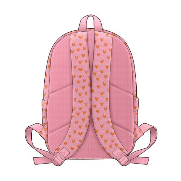 Rugtas Basics met laptopvak Hearts roze/oranje