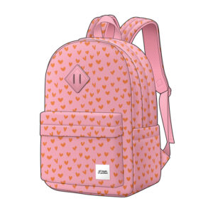 Rugtas Basics met laptopvak Hearts roze/oranje