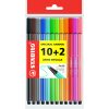 Stabilo fineliner point68 basis kleuren etui 12 stuks