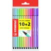 Stabilo fineliner point68 pastel kleuren etui 12 stuks