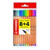 Stabilo fineliner point88 basis kleuren etui 12 stuks