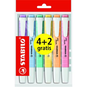 Stabilo Swing cool markeerstift pastel 6 stuks